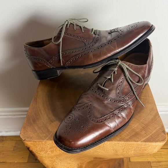 Cole Haan Nike Air Leather Wingtip Loafer Oxford Color Mahagony 12M Style C08354 - Picture 2 of 13